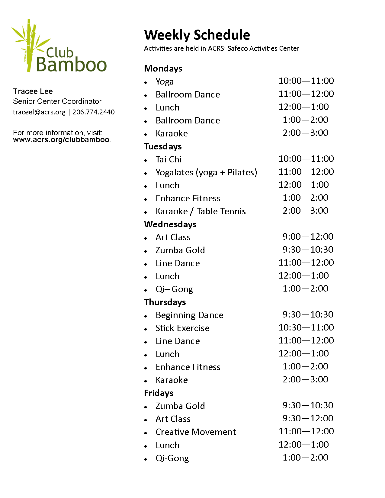 Club Bamboo ACRS